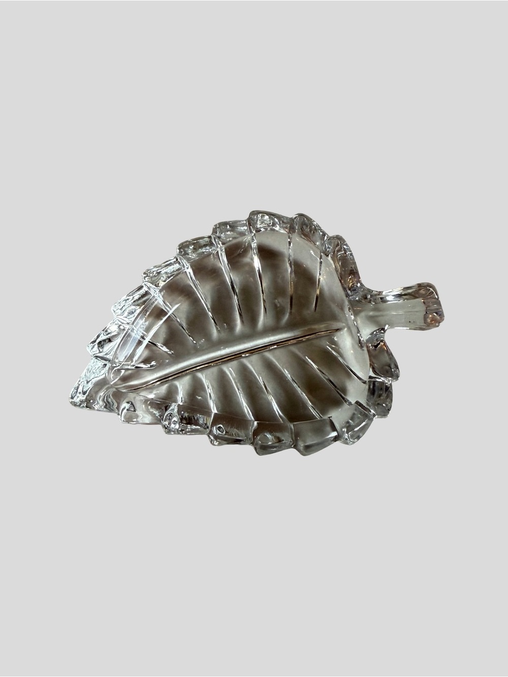 Clear Glass Leaf Decorative Dish